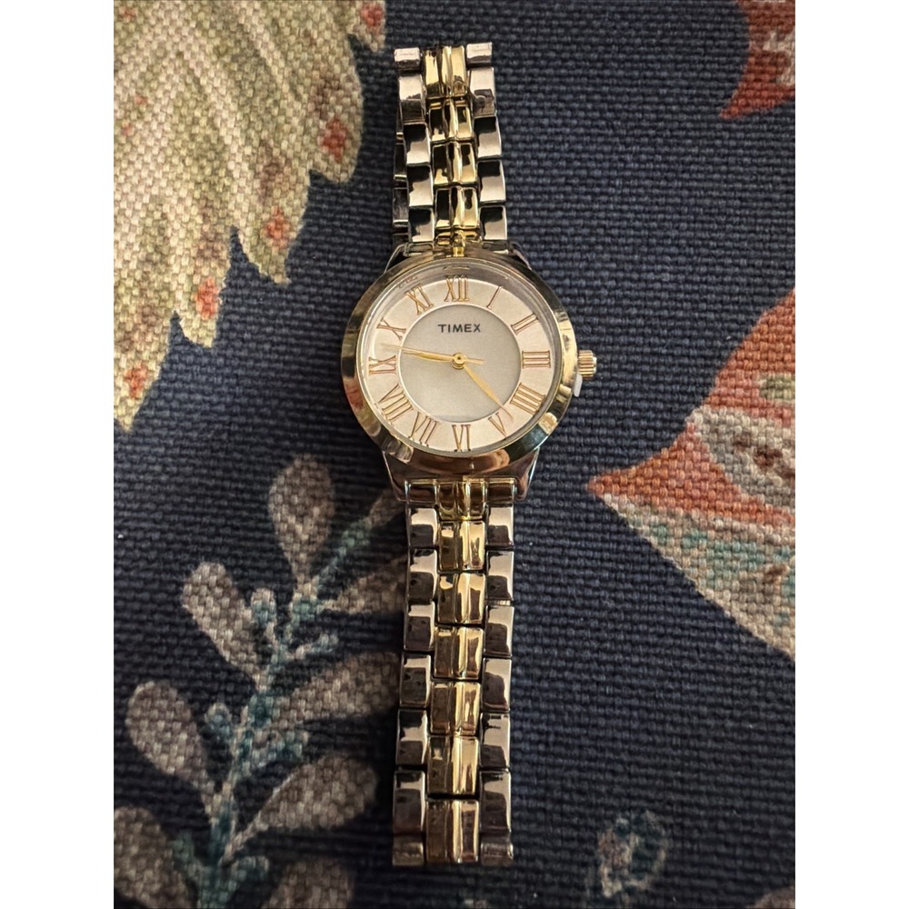 Timex Women’s Two-Tone Watch Mother of Pearl Dial
